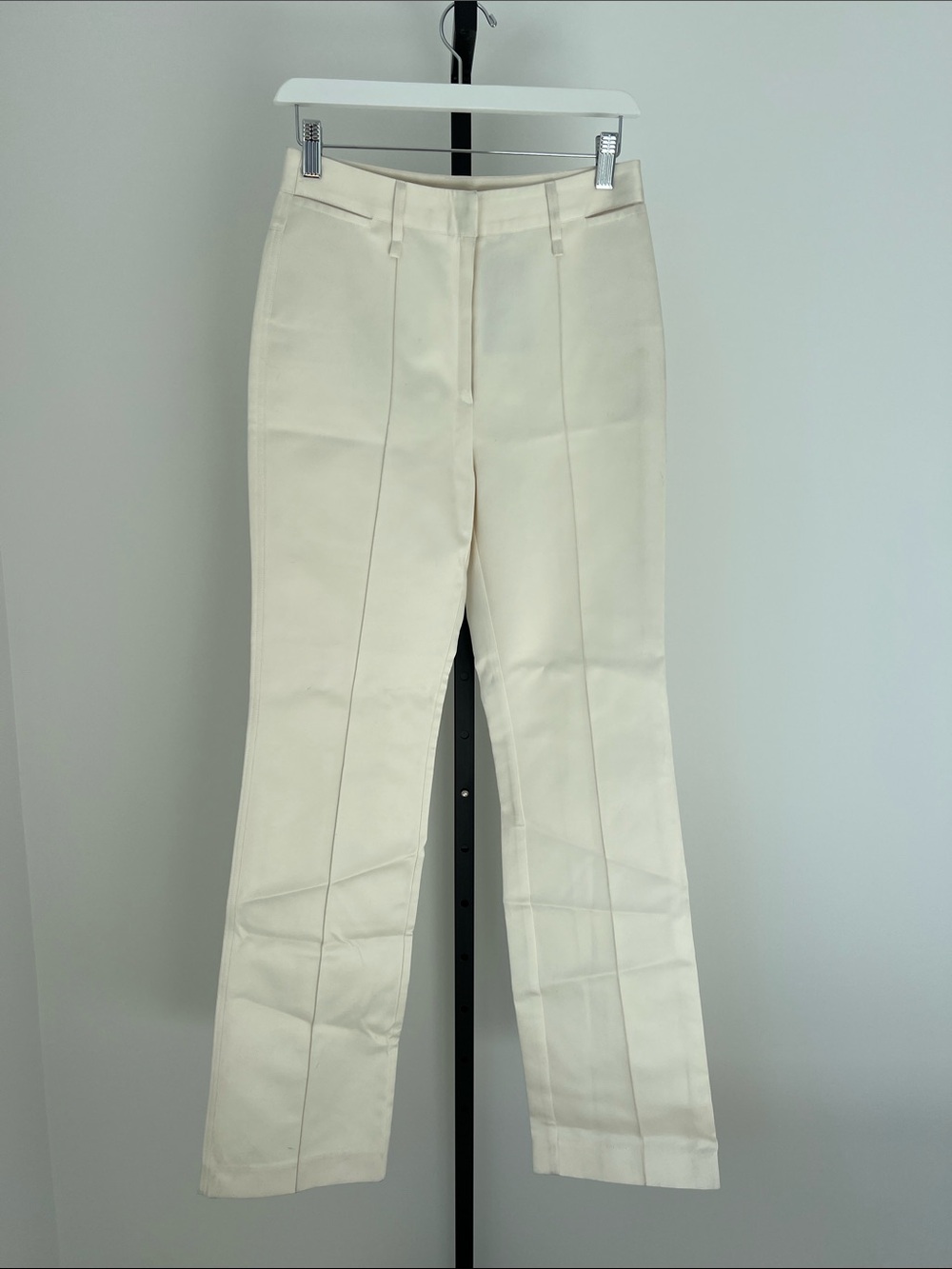 Tailored Cream Straight-Leg Trousers